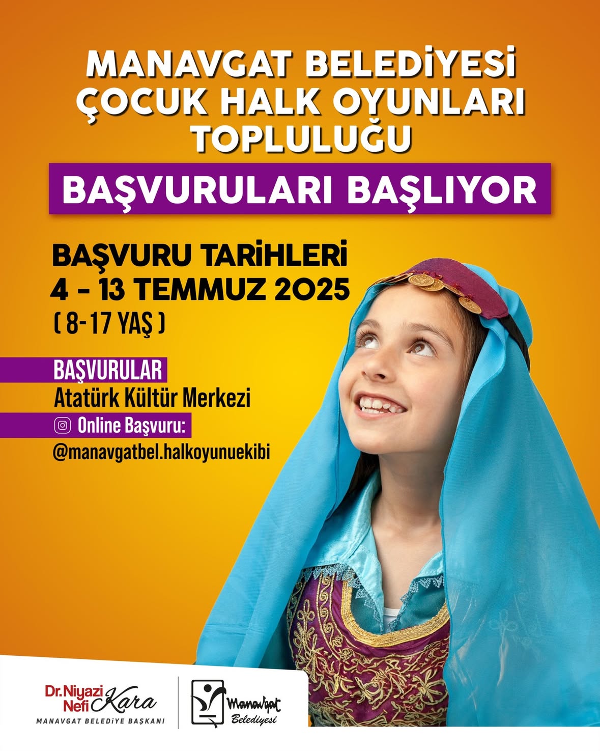 Manavgat Belediyesi Çocuk Halk Oyunları Topluluğu Başvuruları Başlıyor