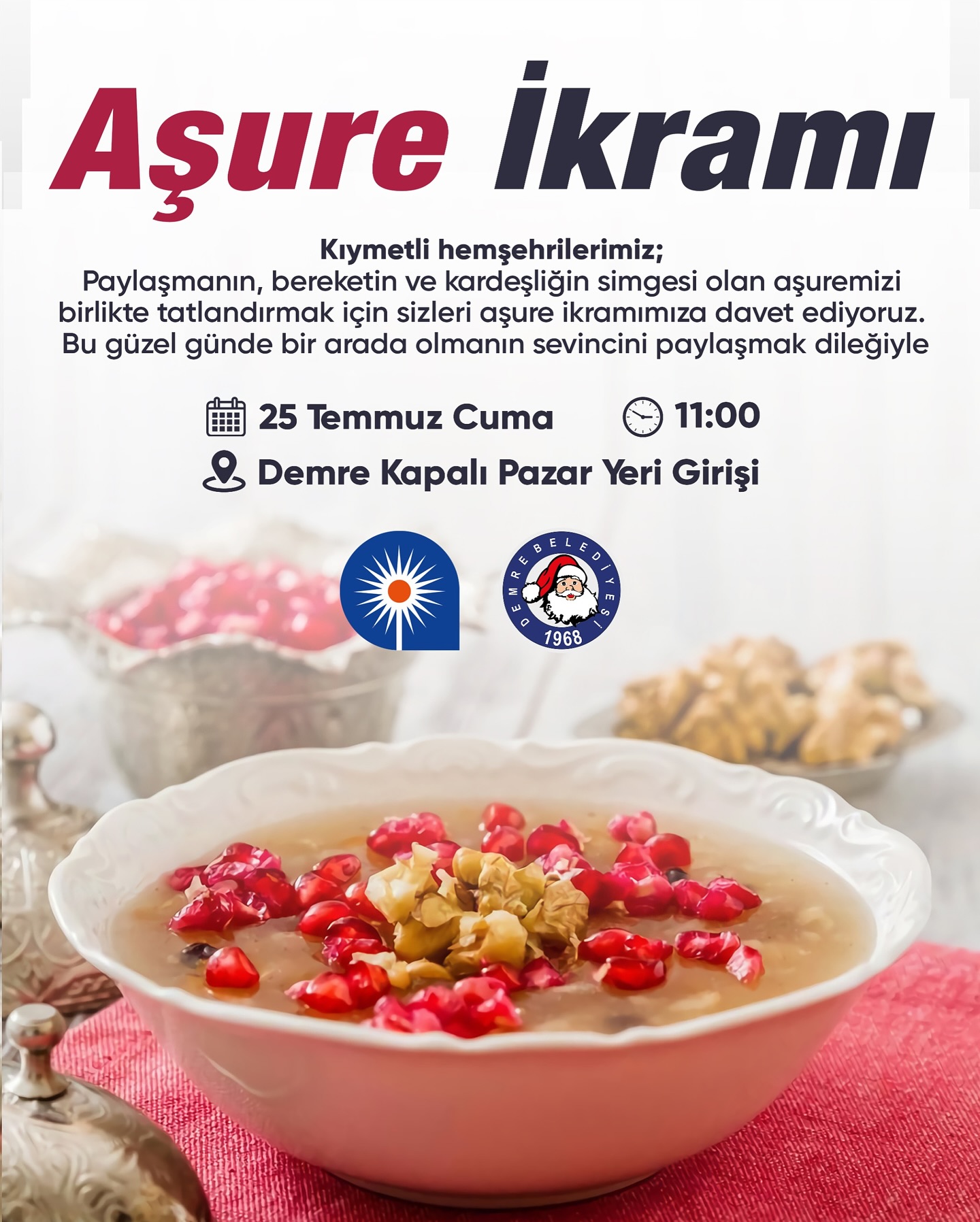 Demre Belediyesi Aşure İkramı ile Hemşehrileri Buluşturacak