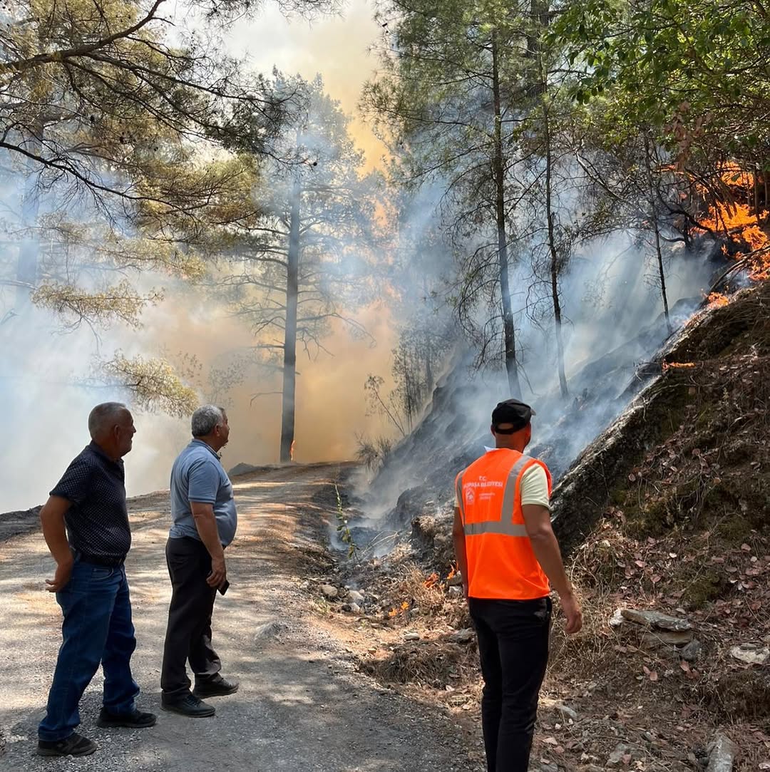 Gazipaşa'da Orman Yangını Söndürme Çalışmaları Devam Ediyor