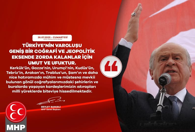 MHP Antalya İl Başkanlığı'ndan Gönül Coğrafyalarına Destek Mesajı