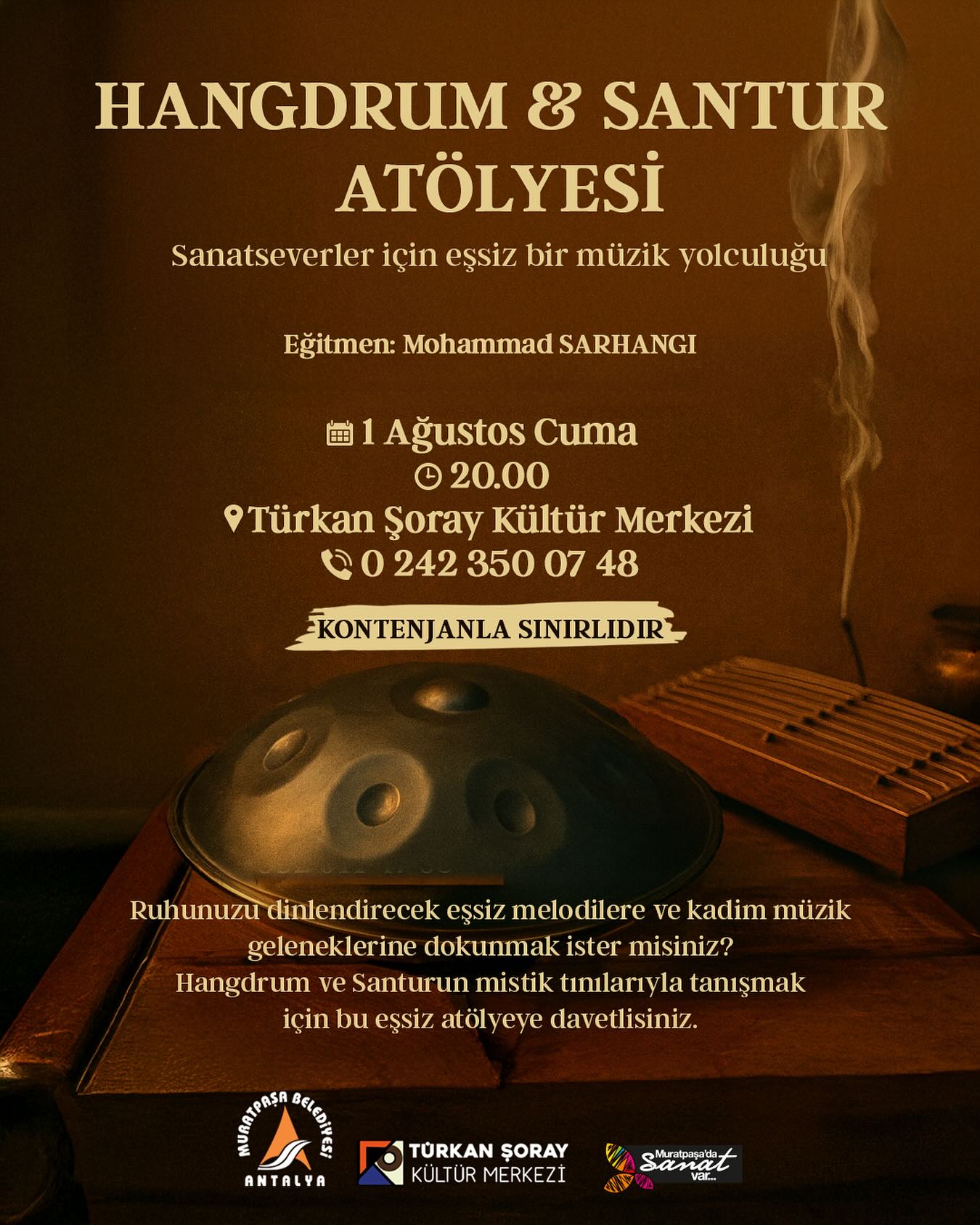 Antalya Muratpaşa'da Hangdrum ve Santur ile Müzikli Bir Deneyim