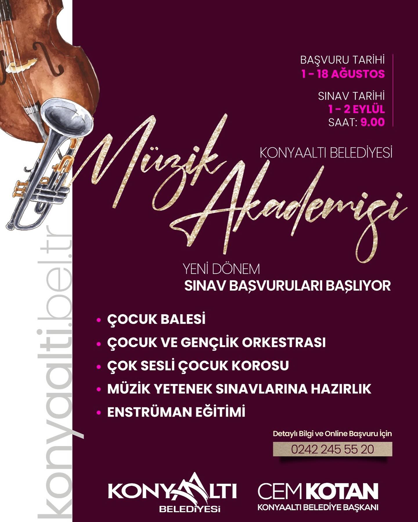 Konyaaltı Belediyesi Müzik Akademisi'nde Yeni Dönem Başvuruları Başladı