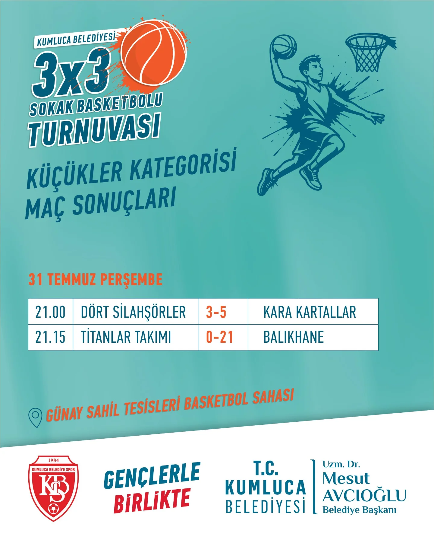 Kumluca'da 3x3 Sokak Basketbolu Turnuvası'nda Heyecanlı Maçlar