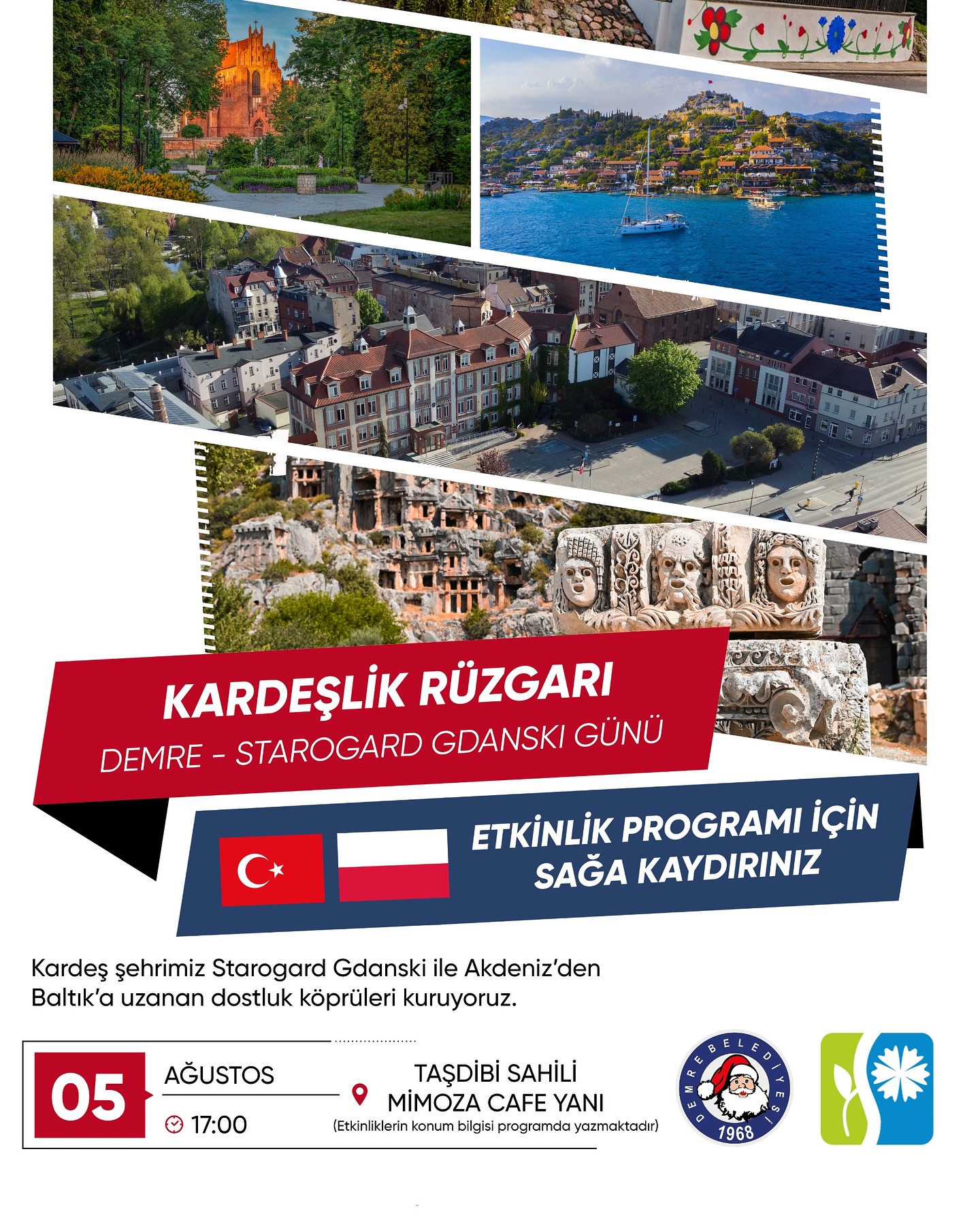 Demre ve Powiat Starogardzki Arasında Kardeşlik Şenliği Başlıyor