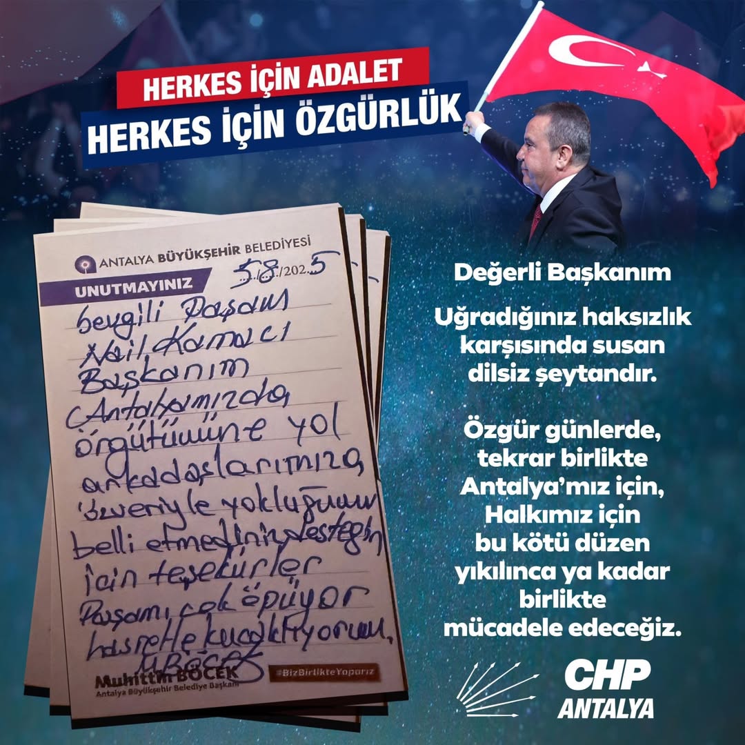 CHP Antalya'dan Muhittin Böcek'e Destek Açıklaması