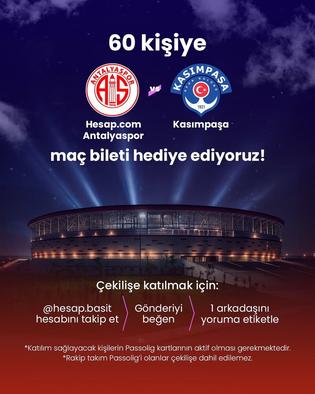 Antalyaspor Maçı İçin Hesap Com'dan Bilet Çekilişi