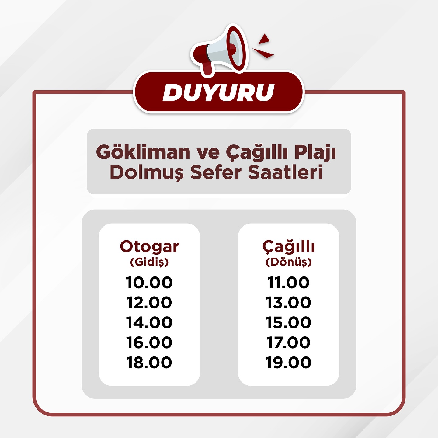 Finike'de Gökliman ve Çağıllı Plajlarına Dolmuş Seferleri Başladı