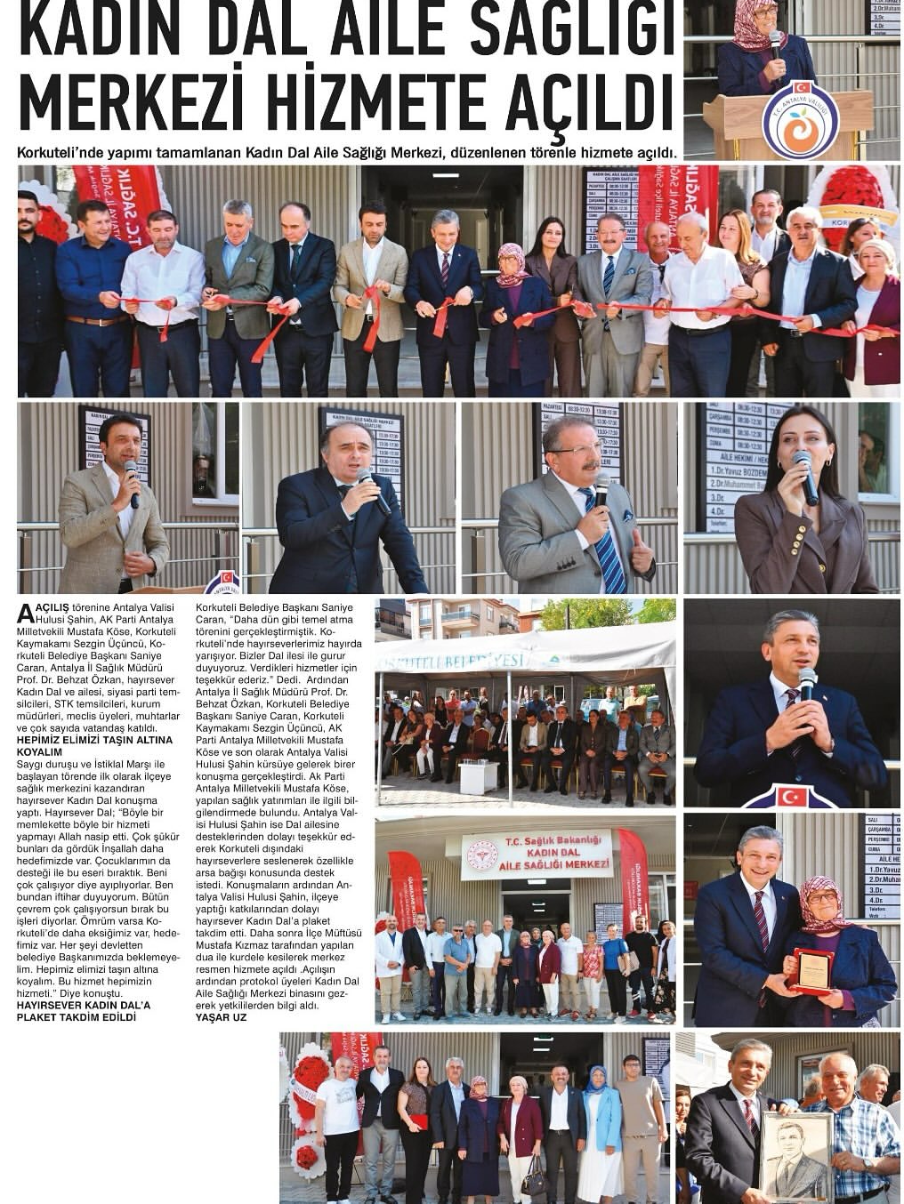 Antalya Korkuteli'nde Halk Sağlığı Merkezi Açıldı