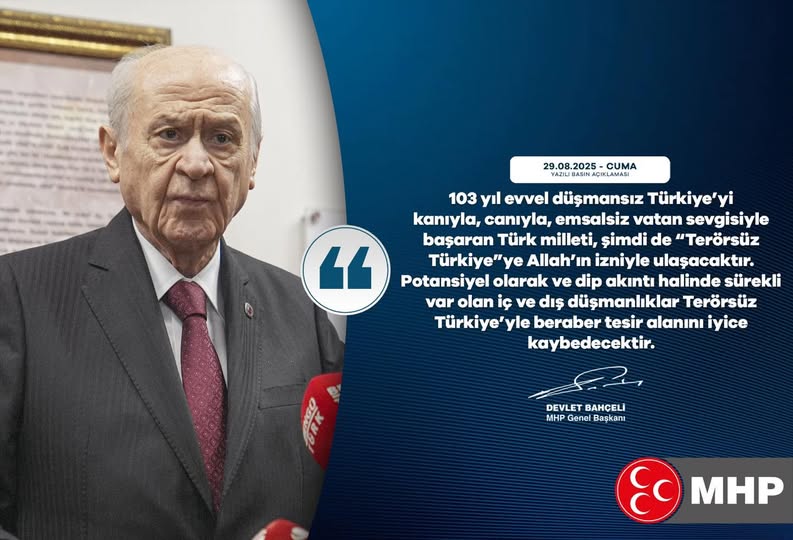 Terörsüz Türkiye İdeali: MHP Lideri Bahçeli'den Vatan Sevgisi Çağrısı
