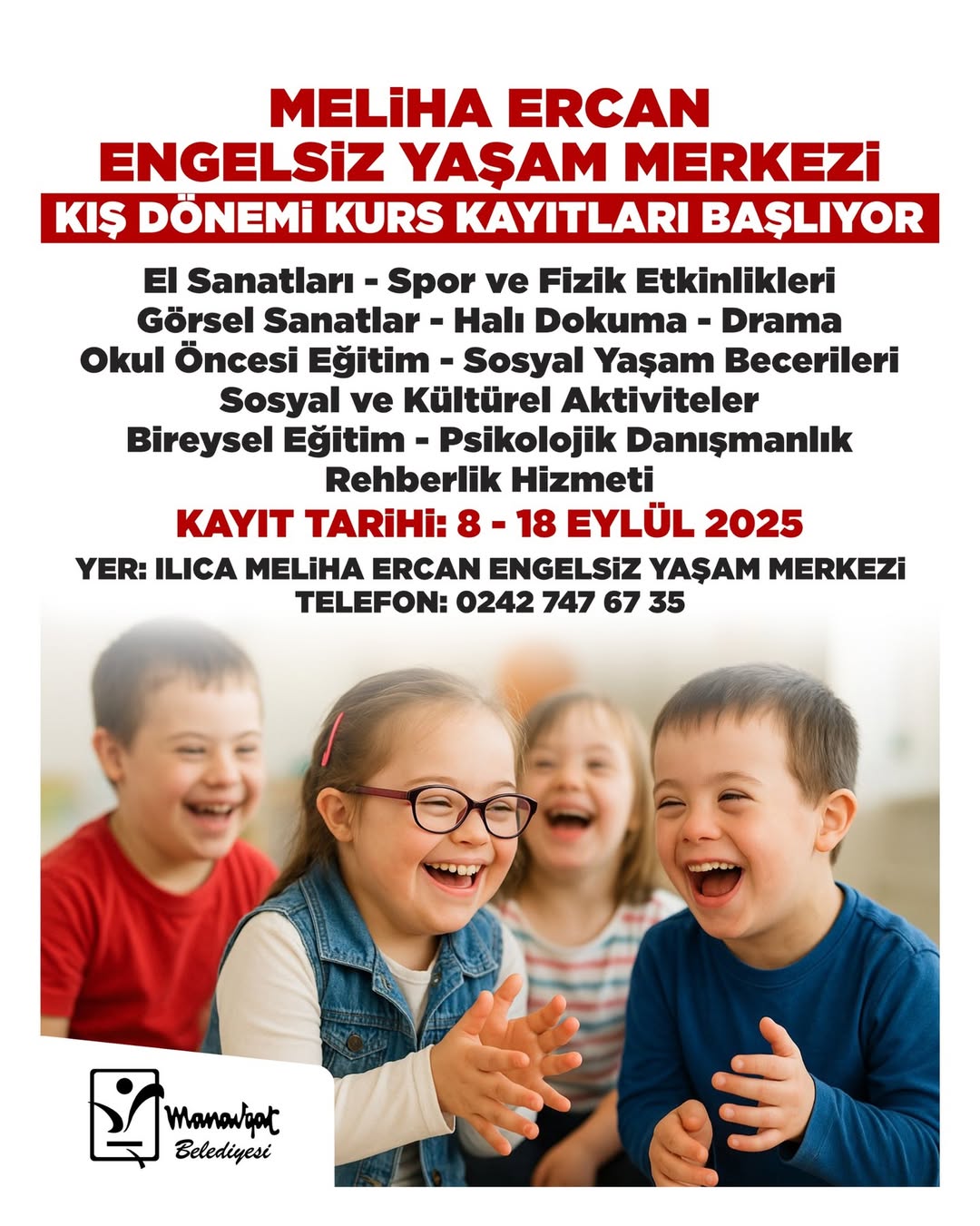 Antalya Manavgat'ta Engelsiz Yaşam Merkezi Kış Dönemi Kursları Başlıyor