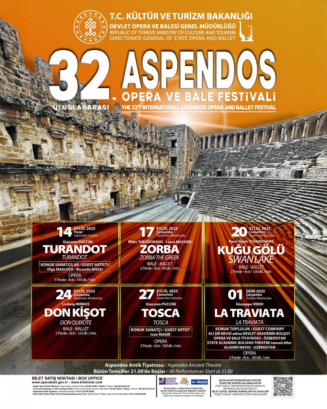 Antalya Aspendos'ta 32. Uluslararası Opera ve Bale Festivali Başlıyor