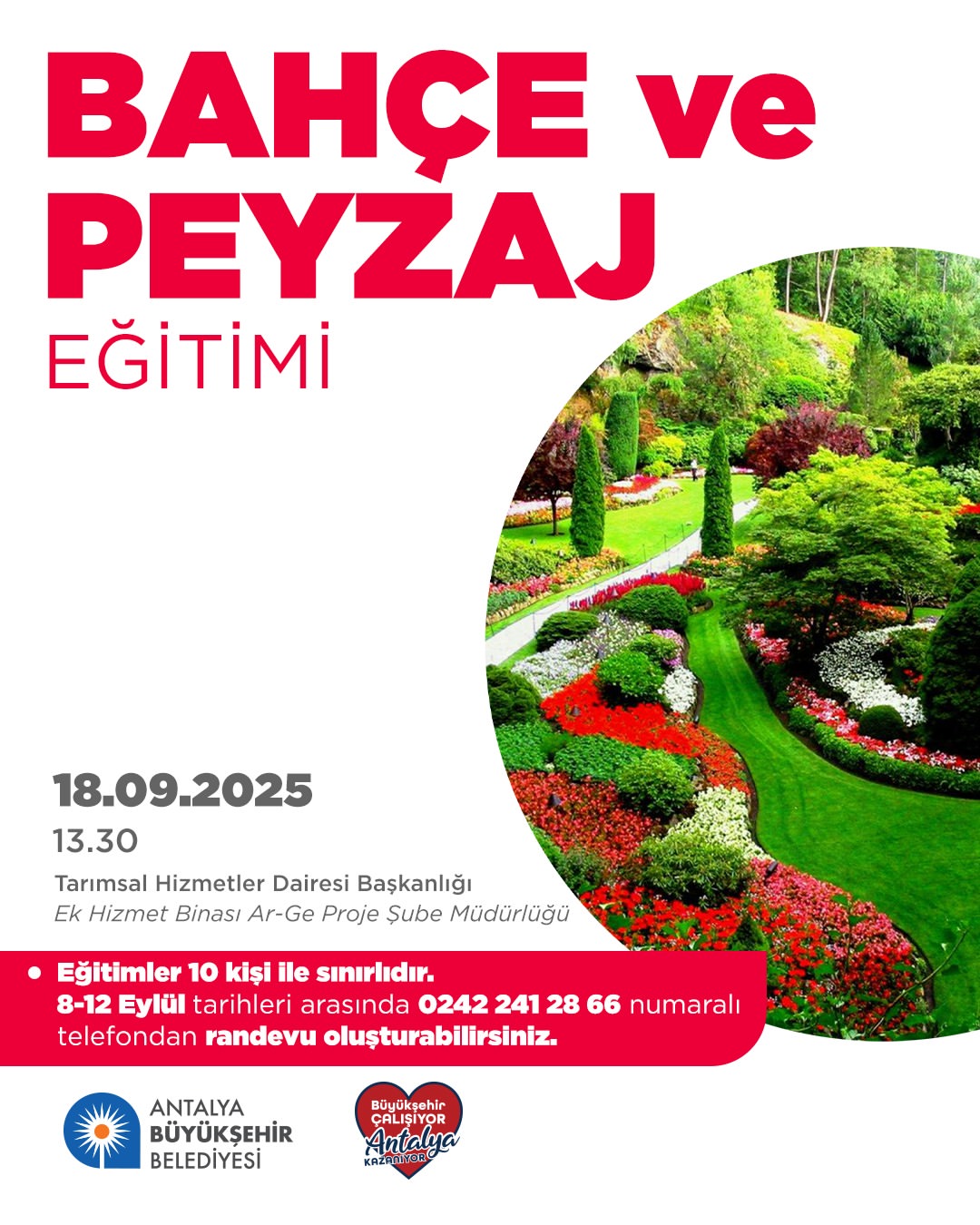 Antalya'da Üreticilere Yönelik Bahçe ve Peyzaj Eğitimi Başlıyor