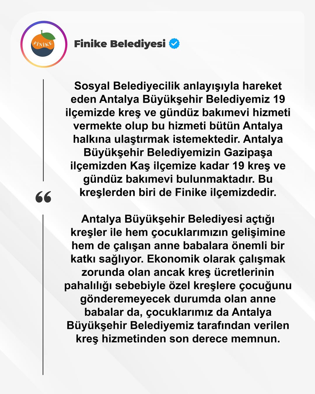 Finike Belediyesi Kreş ve Gündüz Bakımevi Hakkında Yapılan İddialar Yalanlandı
