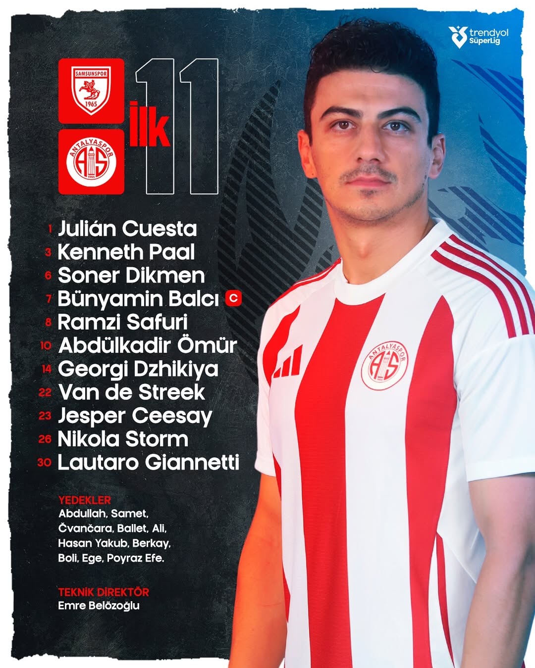 Antalyaspor, Samsunspor Maçı Kadrosunu Açıkladı