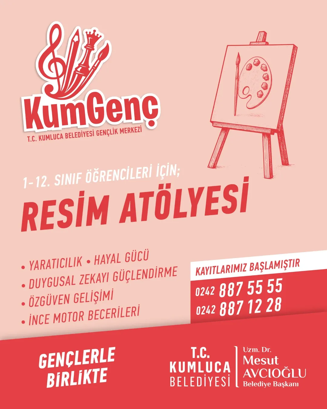 Kumluca Belediyesi Gençlik Merkezi'nde Resim Atölyesi Kayıtları Başladı