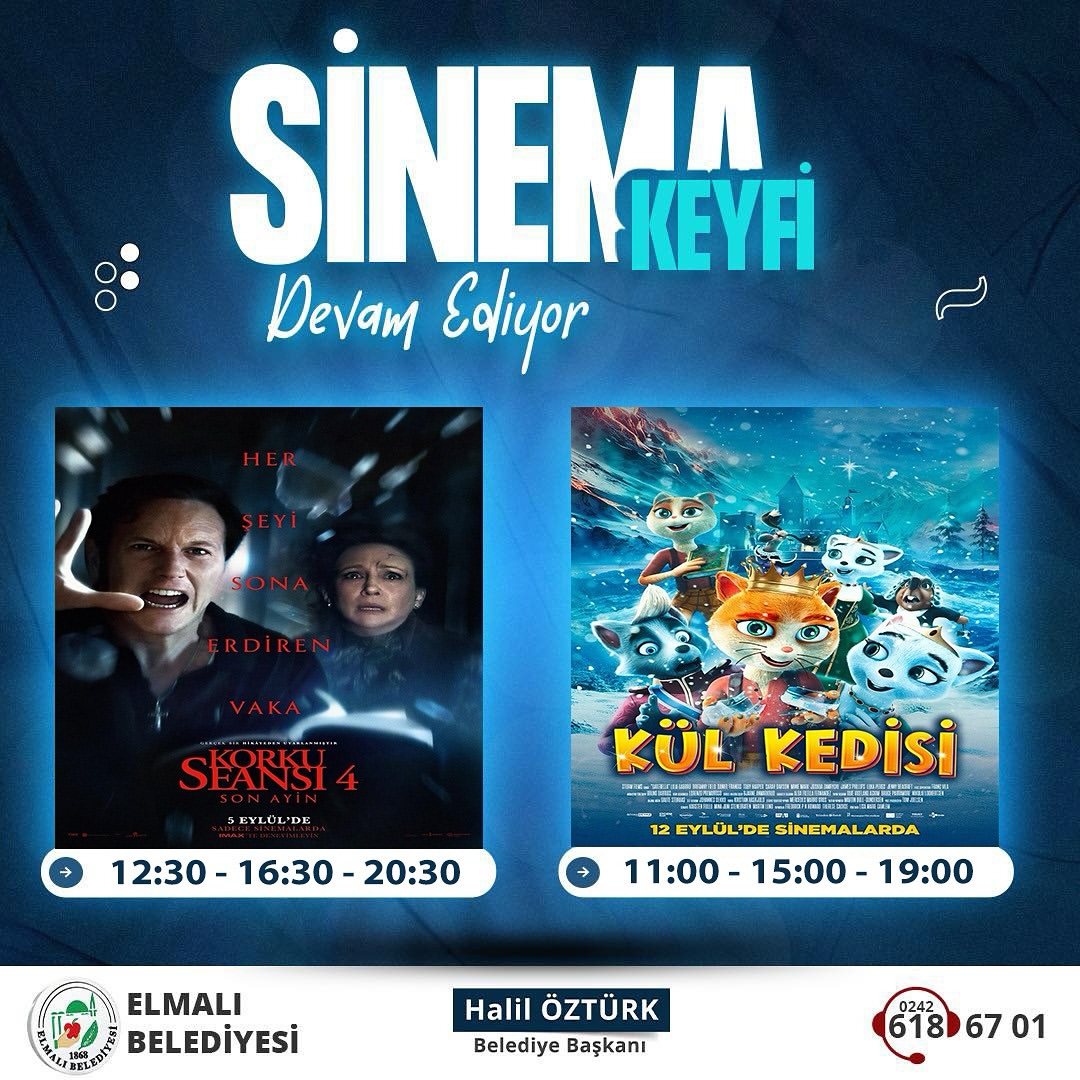 Elmalı Belediyesi Sinema Günleri Devam Ediyor: Korku Seansı 4 ve Kül Kedisi İzleyicilerle Buluştu