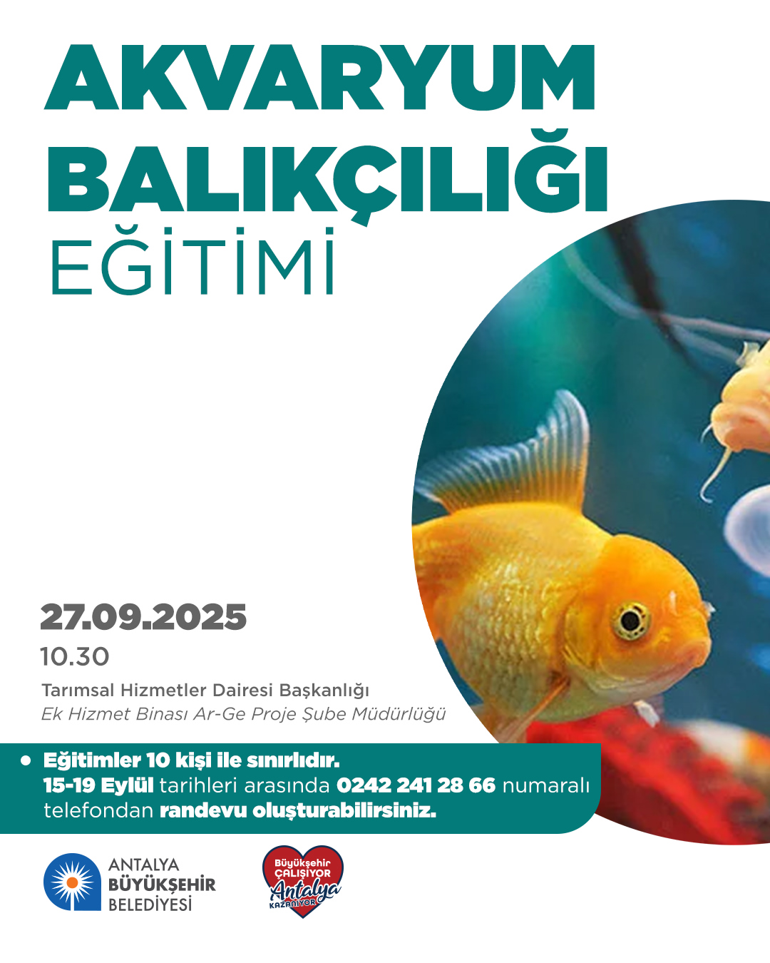 Antalya Büyükşehir Belediyesi'nden Üreticilere Akvaryum Balıkçılığı Eğitimi