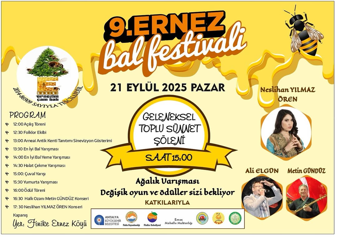 Finike'de 9. Ernez Bal Festivali Coşkusu Başlıyor