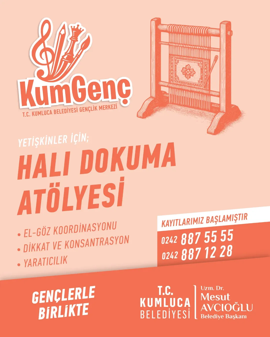 Antalya Kumluca Belediyesi'nden Yetişkinlere Yönelik Halı Dokuma Atölyesi