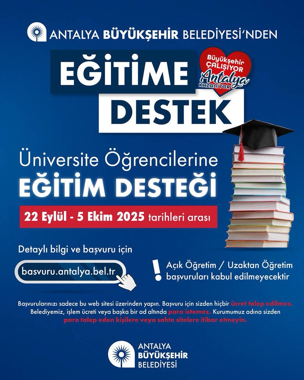 Antalya Büyükşehir Belediyesi'nden Üniversite Öğrencilerine Eğitim Desteği