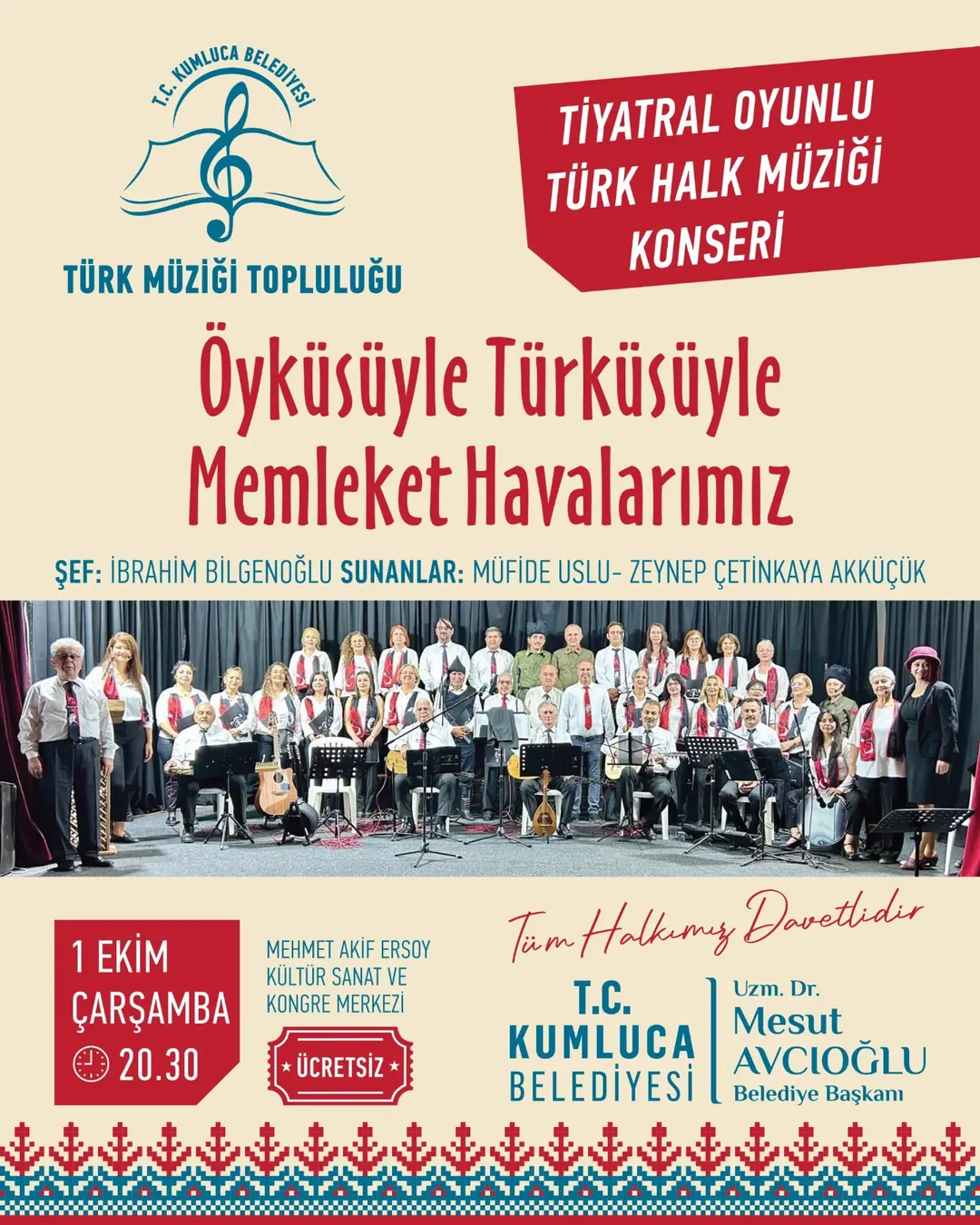 Antalya Kumluca'da Memleket Havalarıyla Sanat Şöleni