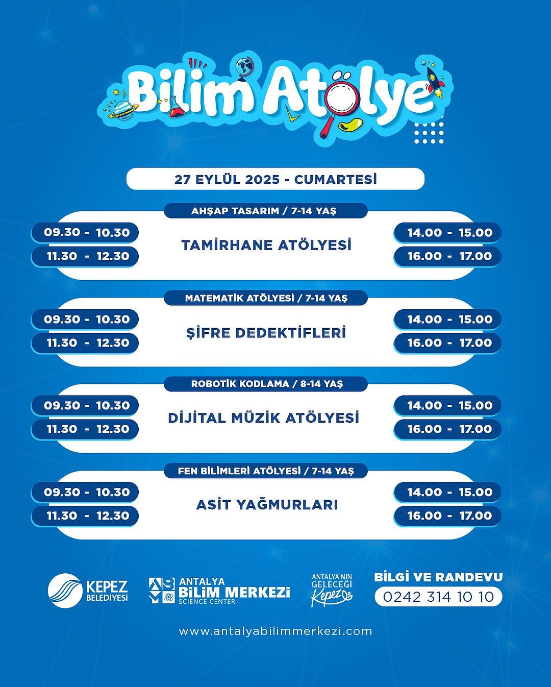 Antalya Bilim Merkezi, 27-28 Eylül'de Bilim ve Eğlence Dolu Atölye Çalışmaları Düzenliyor