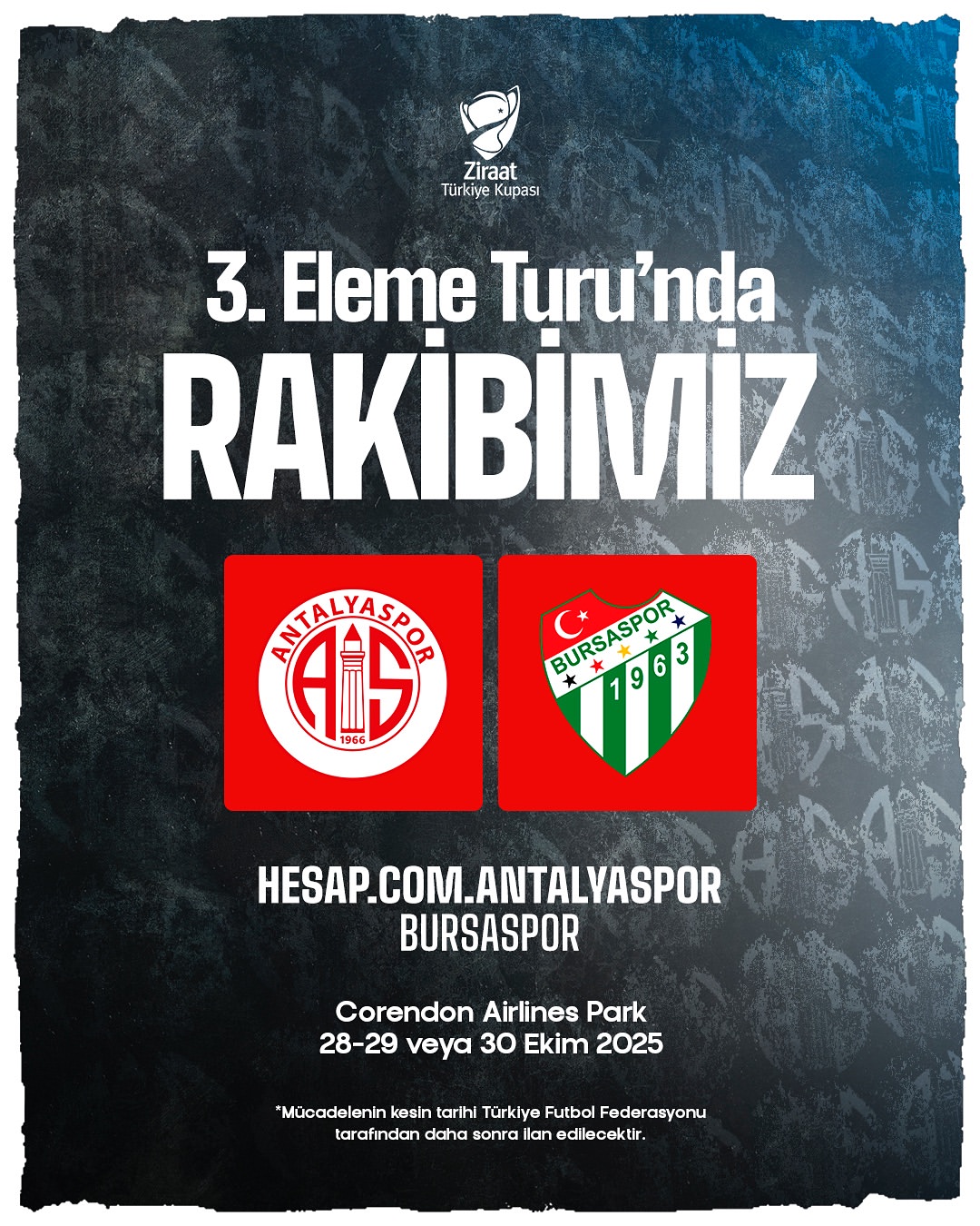 Antalyaspor, Ziraat Türkiye Kupası'nda Bursaspor ile Karşılaşacak
