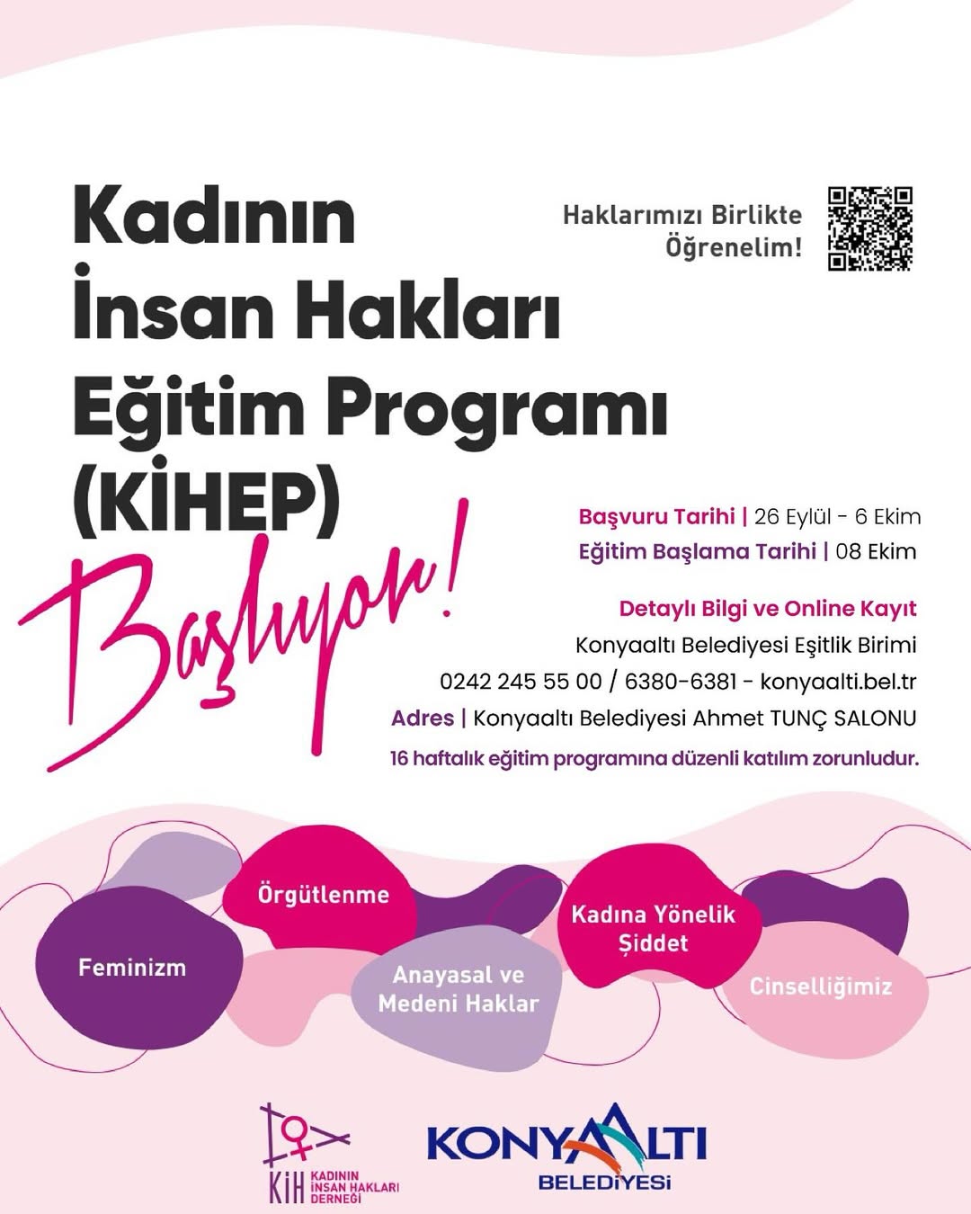 Konyaaltı Belediyesi'nden Kadın Hakları Eğitimi: KİHEP Başlıyor