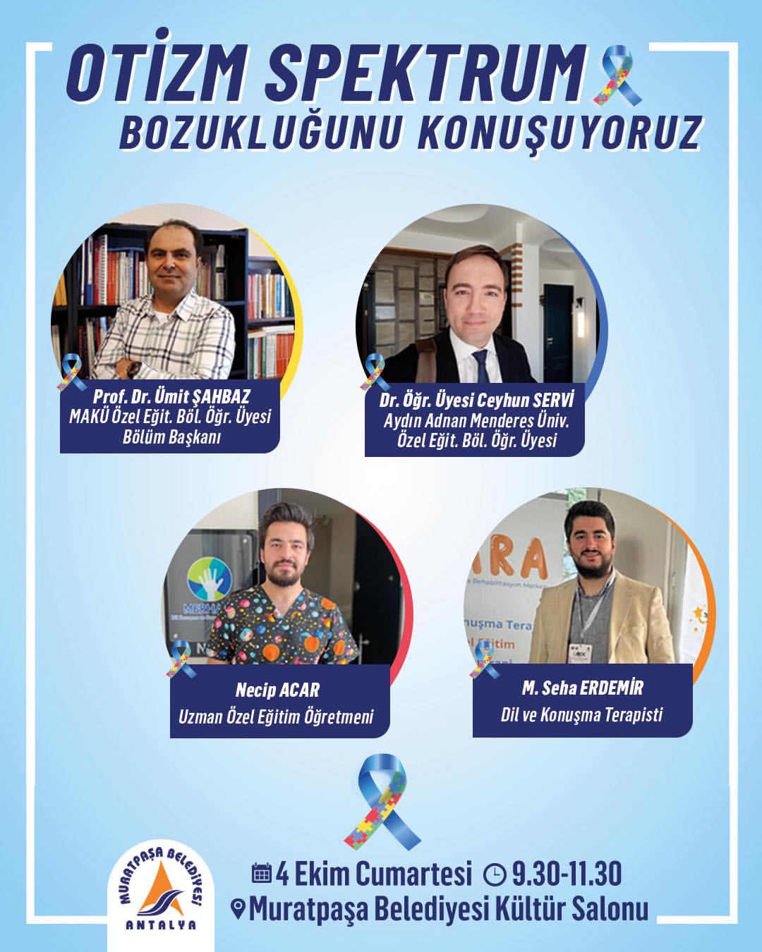 Antalya Muratpaşa Belediyesi Otizm Spektrum Bozukluğu Konferansı Düzenliyor