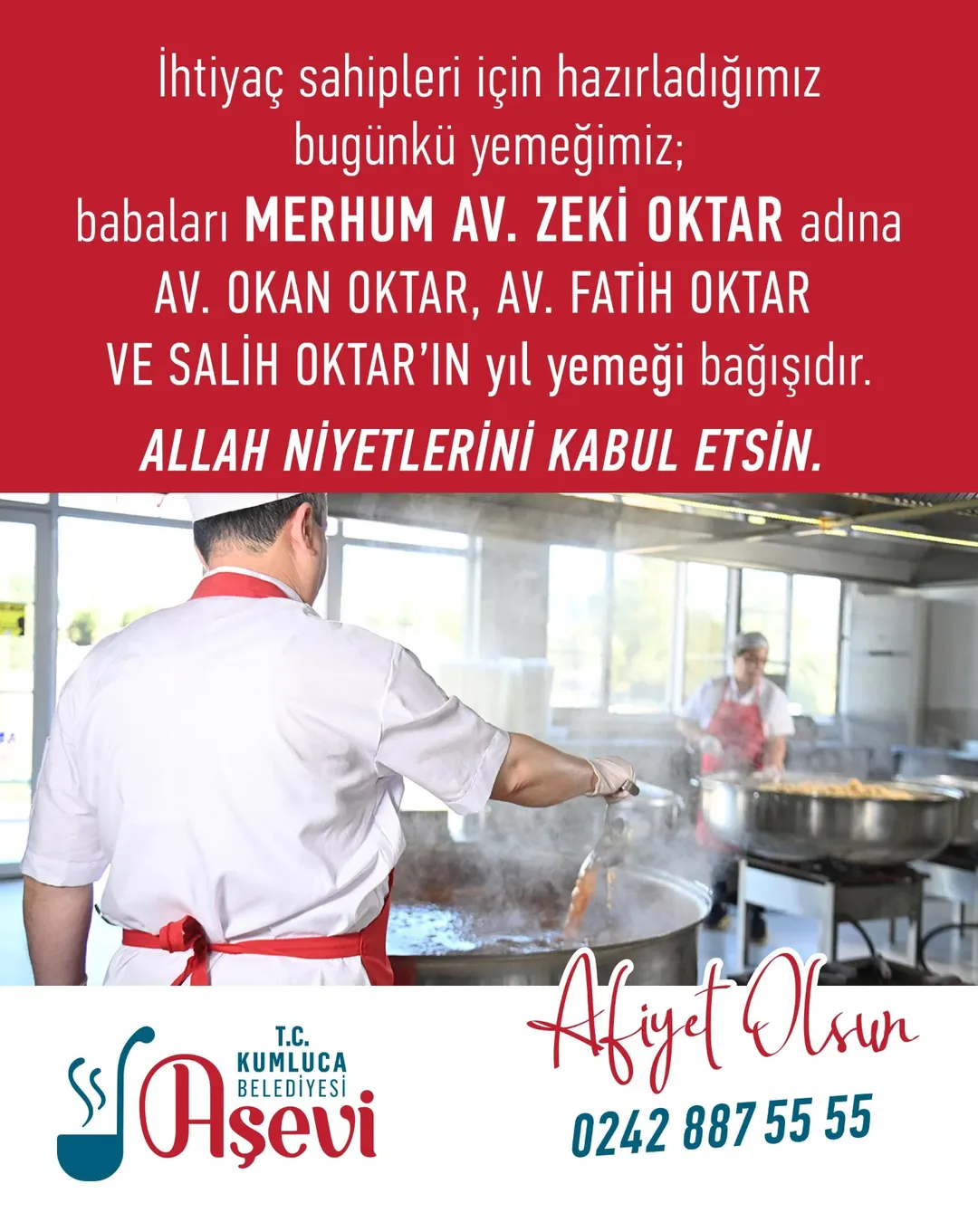 Kumluca'da İhtiyaç Sahipleri için Yemek Bağışı