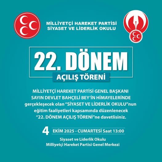 MHP'de 22. Dönem Siyaset ve Liderlik Okulu Açılıyor