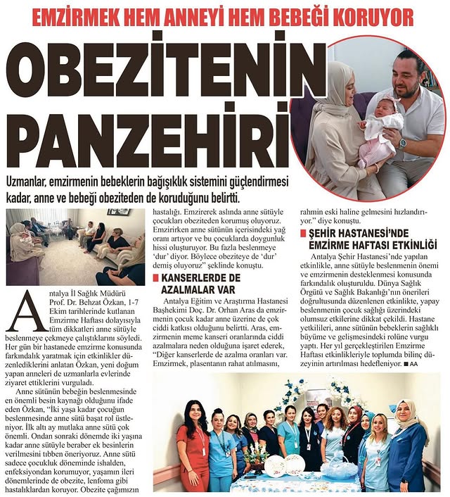 Antalya İl Sağlık Müdürlüğü'nün 2025 Ekim Ayı Faaliyetleri