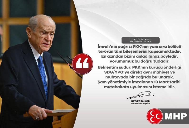 MHP'den PKK ve Bölücü Terör Bileşenlerine İlişkin Açıklama