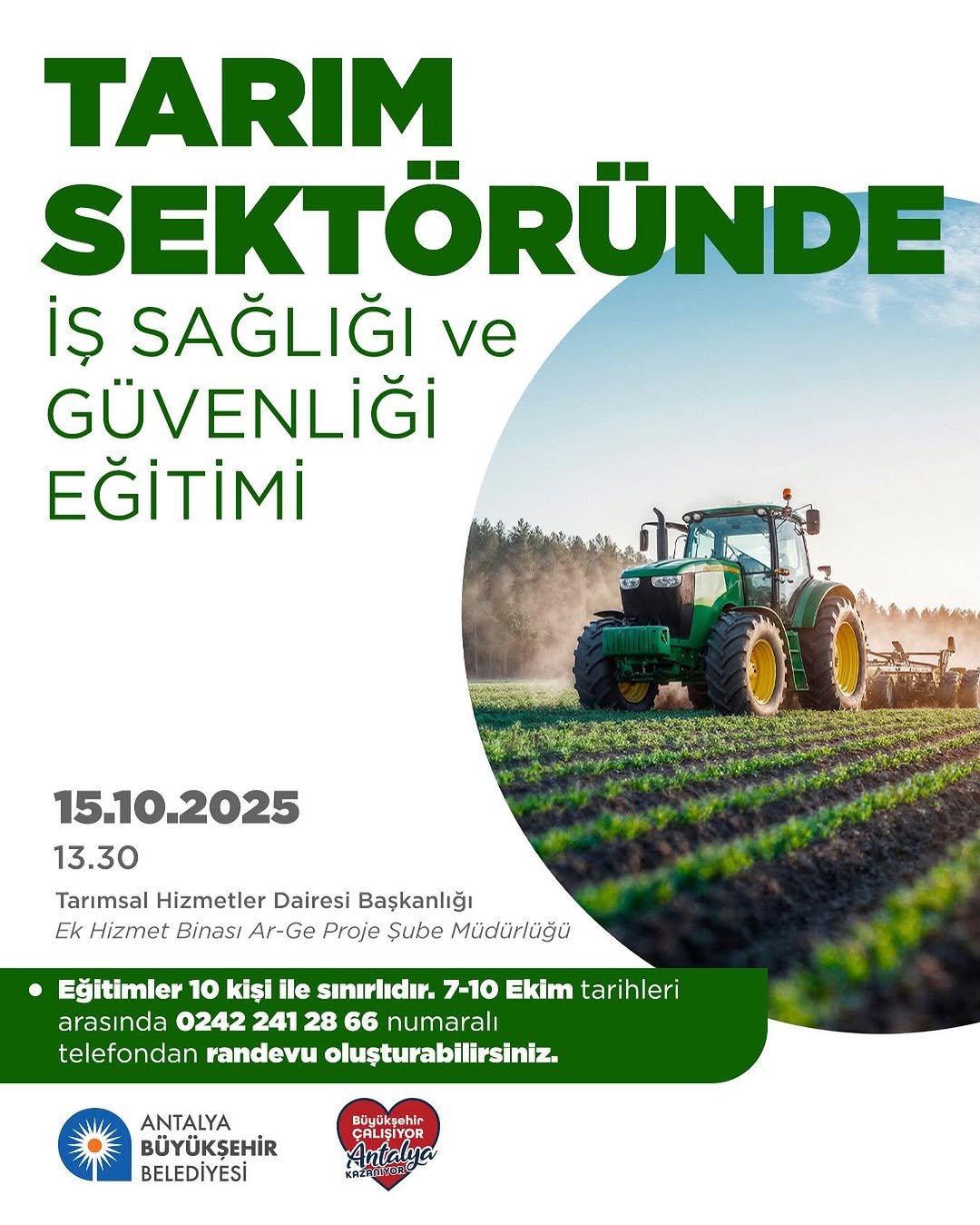 Antalya'da Tarım Sektörü İçin Ücretsiz İş Sağlığı ve Güvenliği Eğitimi