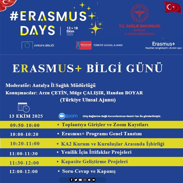 Antalya'da Sağlık Çalışanlarına Yönelik Erasmus Bilgi Günü Düzenleniyor