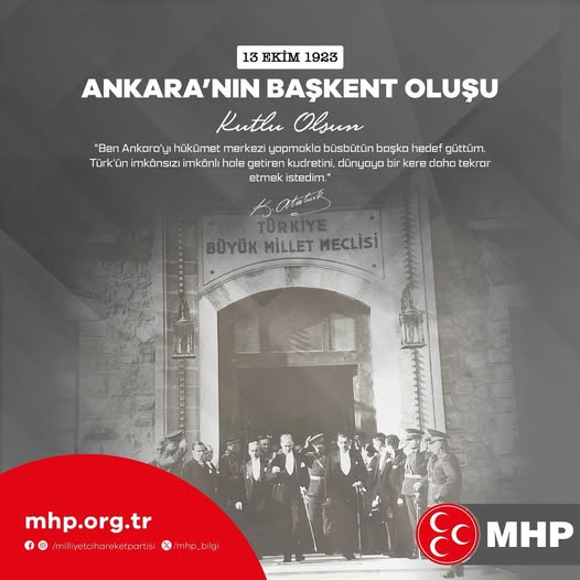MHP Antalya İl Başkanlığı, Ankara'nın Başkent Oluşunu Kutladı