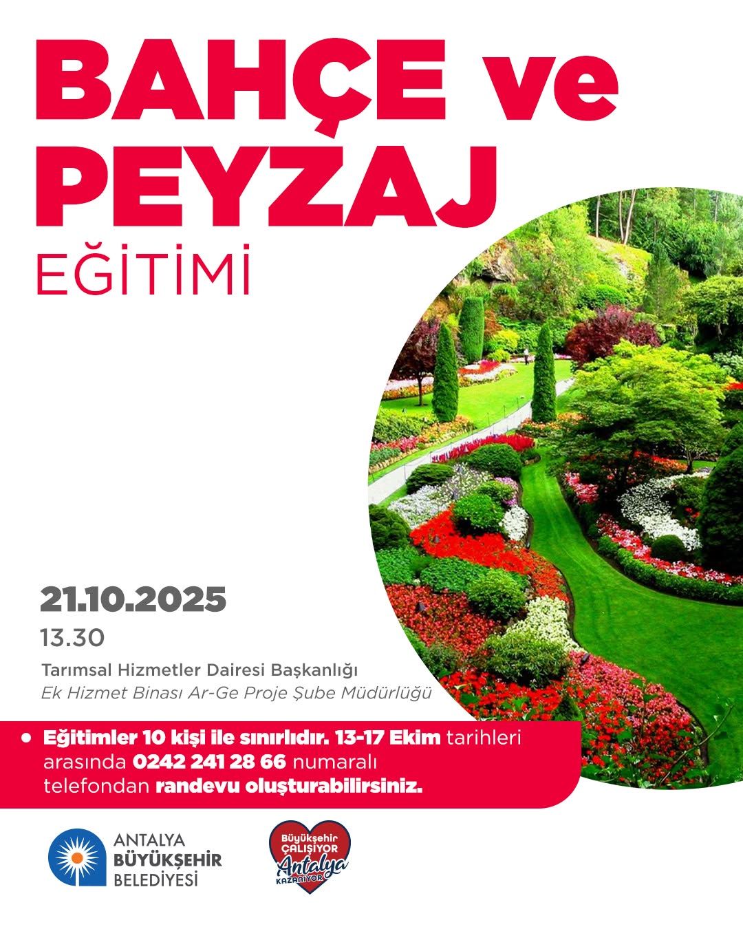 Antalya Büyükşehir Belediyesi'nden Ücretsiz Bahçe ve Peyzaj Eğitimi