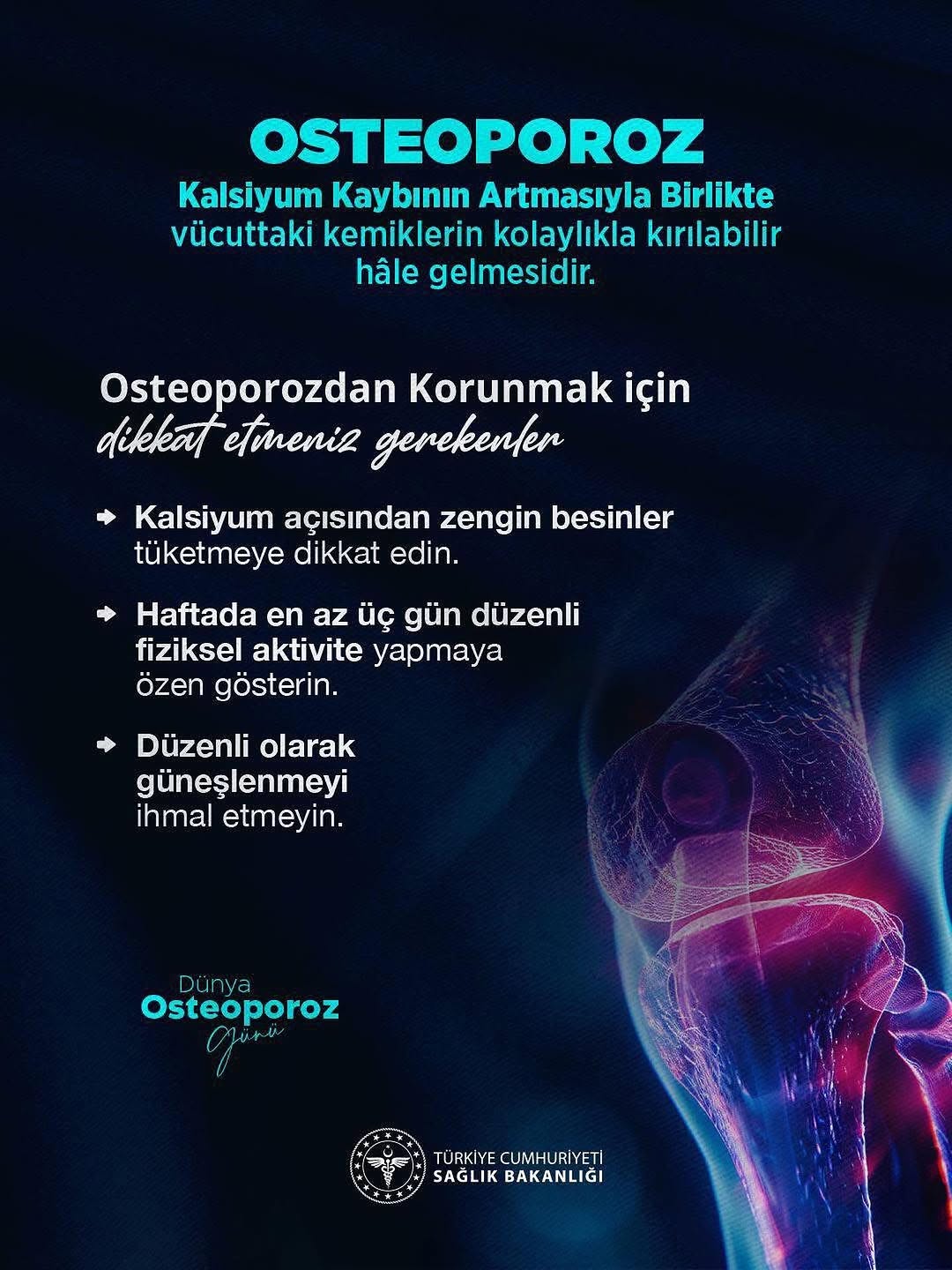 Antalya İl Sağlık Müdürlüğü'nden Osteoporoz Uyarısı: Kemik Sağlığınızı Koruyun